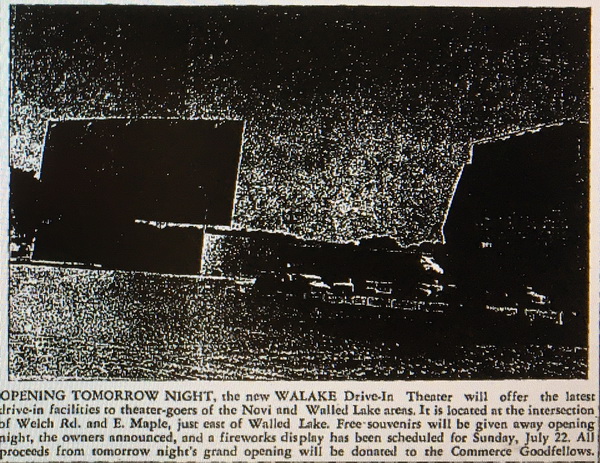 Walake Drive-In Theatre - Old Article